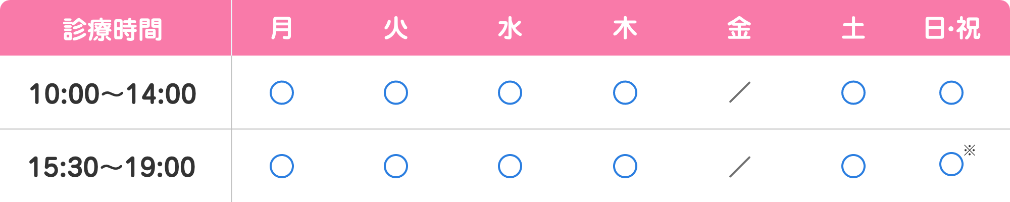 美容施術の診療時間